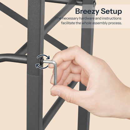 HOOBRO Industrial-Style 5 Gallon Water Jug Holder with Wooden Top Shelves