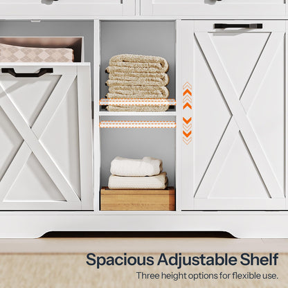 HOOBRO 23-Gallon Double Flip-Up External Laundry Hamper Cabinet