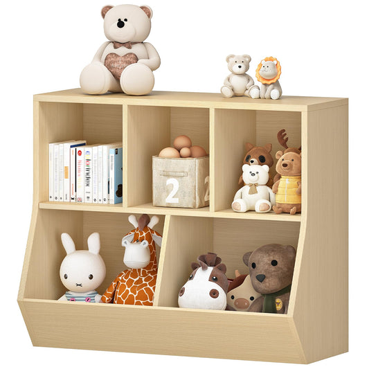 HOOBRO Natural 35.4-inch Long Children's Bookshelf and Storage Cabinet