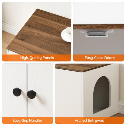 HOOBRO Hidden Cat Litter Box Enclosure with Side Entry
