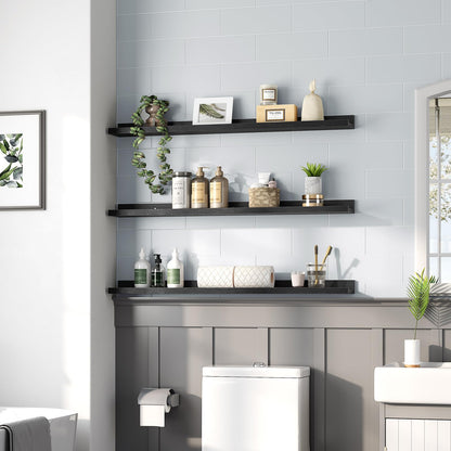 HOOBRO Floating Shelves, Wall Shelf Set of 3, 35.4 Inches Hanging Shelf