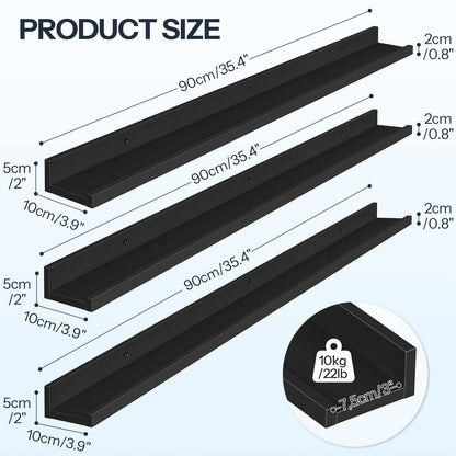 HOOBRO Floating Shelves, Wall Shelf Set of 3, 35.4 Inches Hanging Shelf