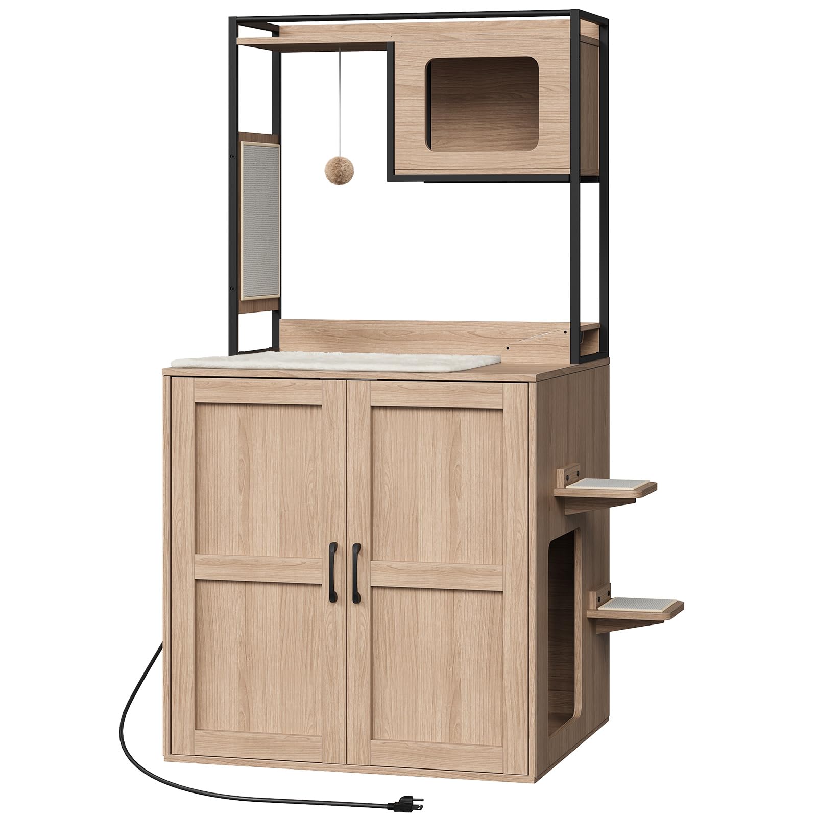 HOOBRO Automatic Cat Litter Box Enclosure with Charging Station