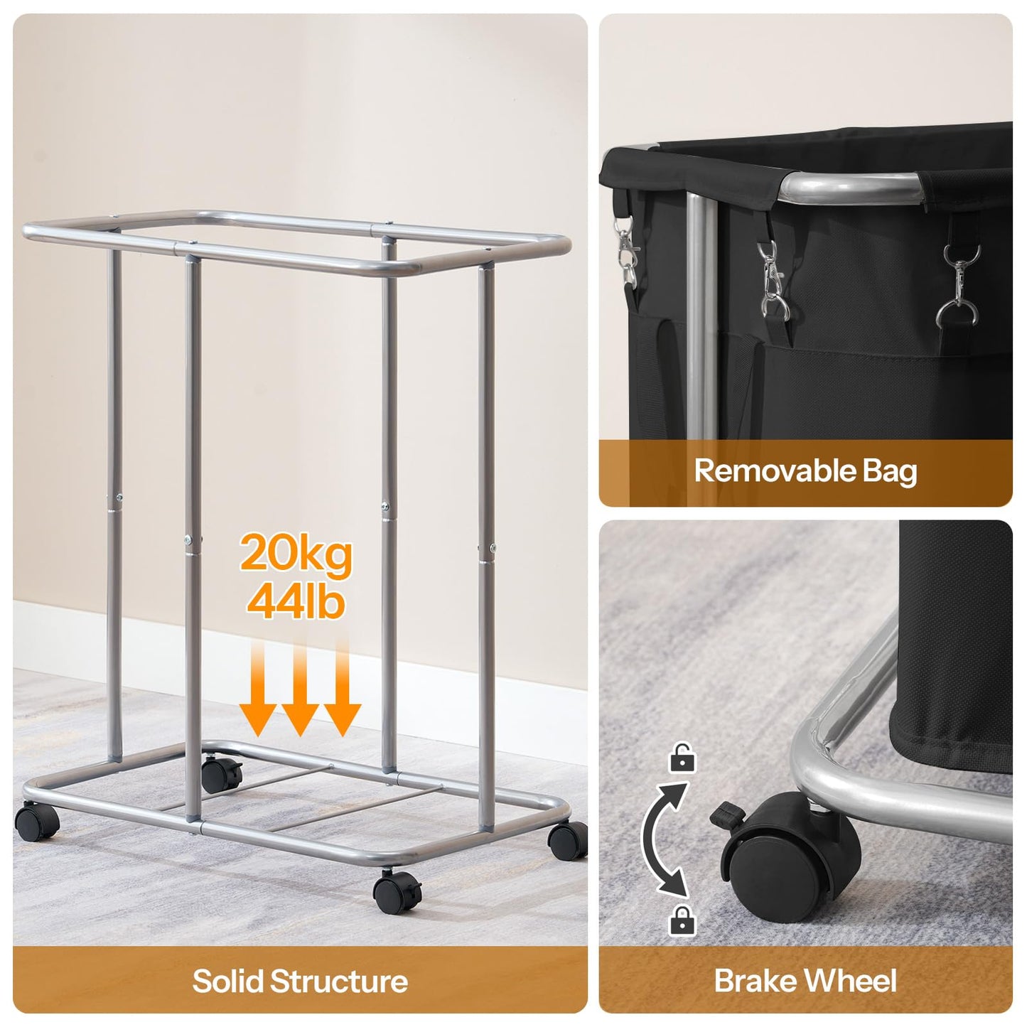 HOOBRO 170L(45 Gallons) Laundry Basket with Wheels