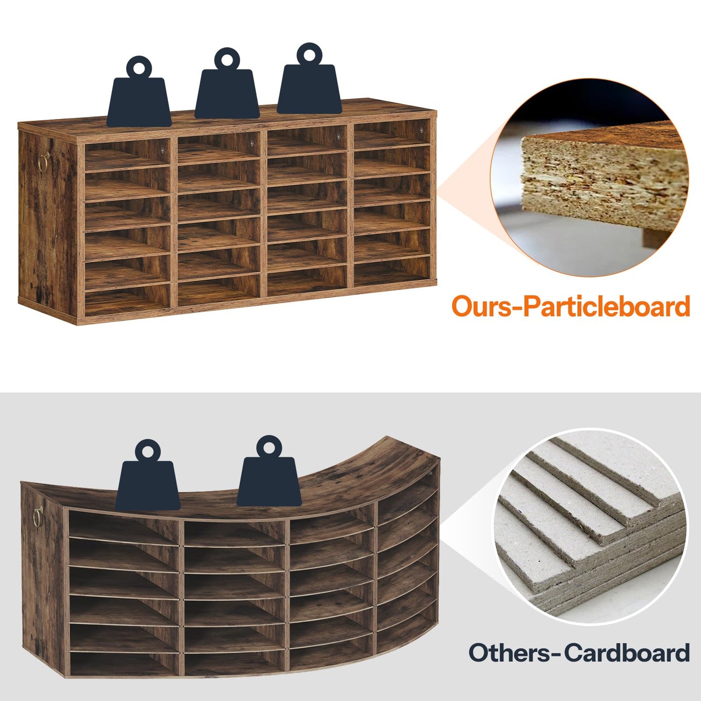 HOOBRO 24-Compartment Office Mailbox File Organizer with Adjustable Shelves