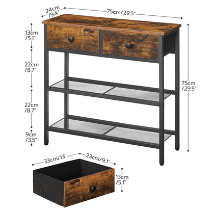 HOOBRO Narrow Console Table with Drawers for Entryway