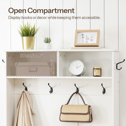 HOOBRO Hallway Coat Rack with Coat Rack Bench & Shoe Cabinet & Flip-Top Drawers