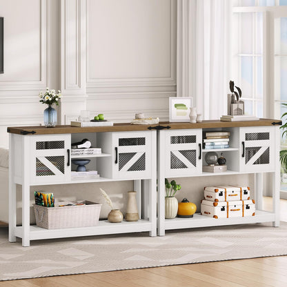 HOOBRO Farmhouse Narrow Console Table with Storage for Entryway