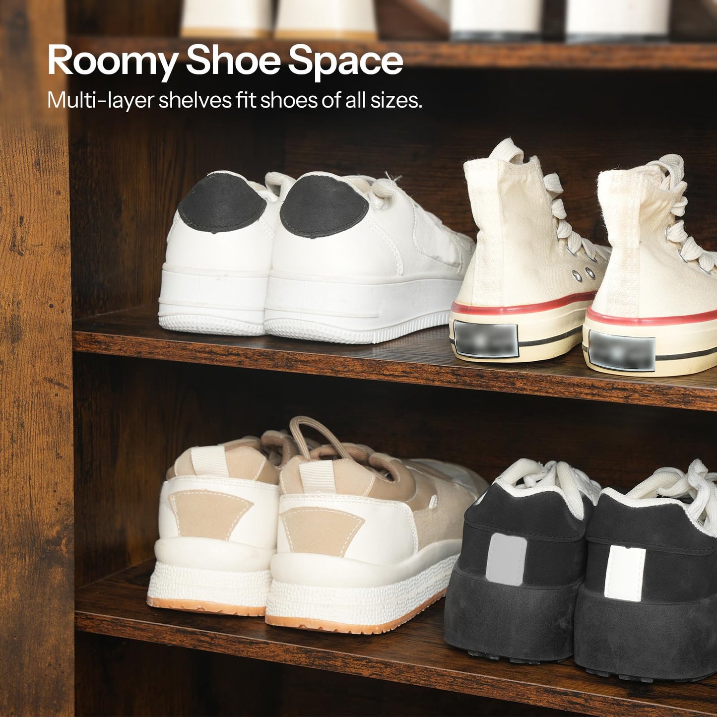 HOOBRO Entryway Wooden Shoe Storage Cabinet with 3 Doors