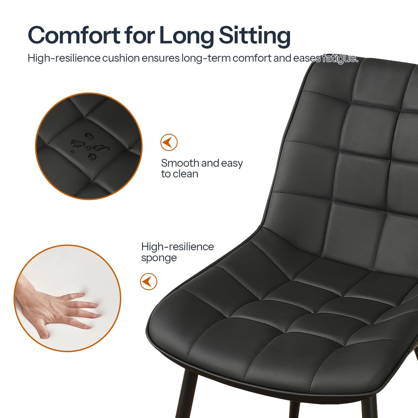 HOOBRO Modern Faux Leather Upholstered Dining Chair /2PICS