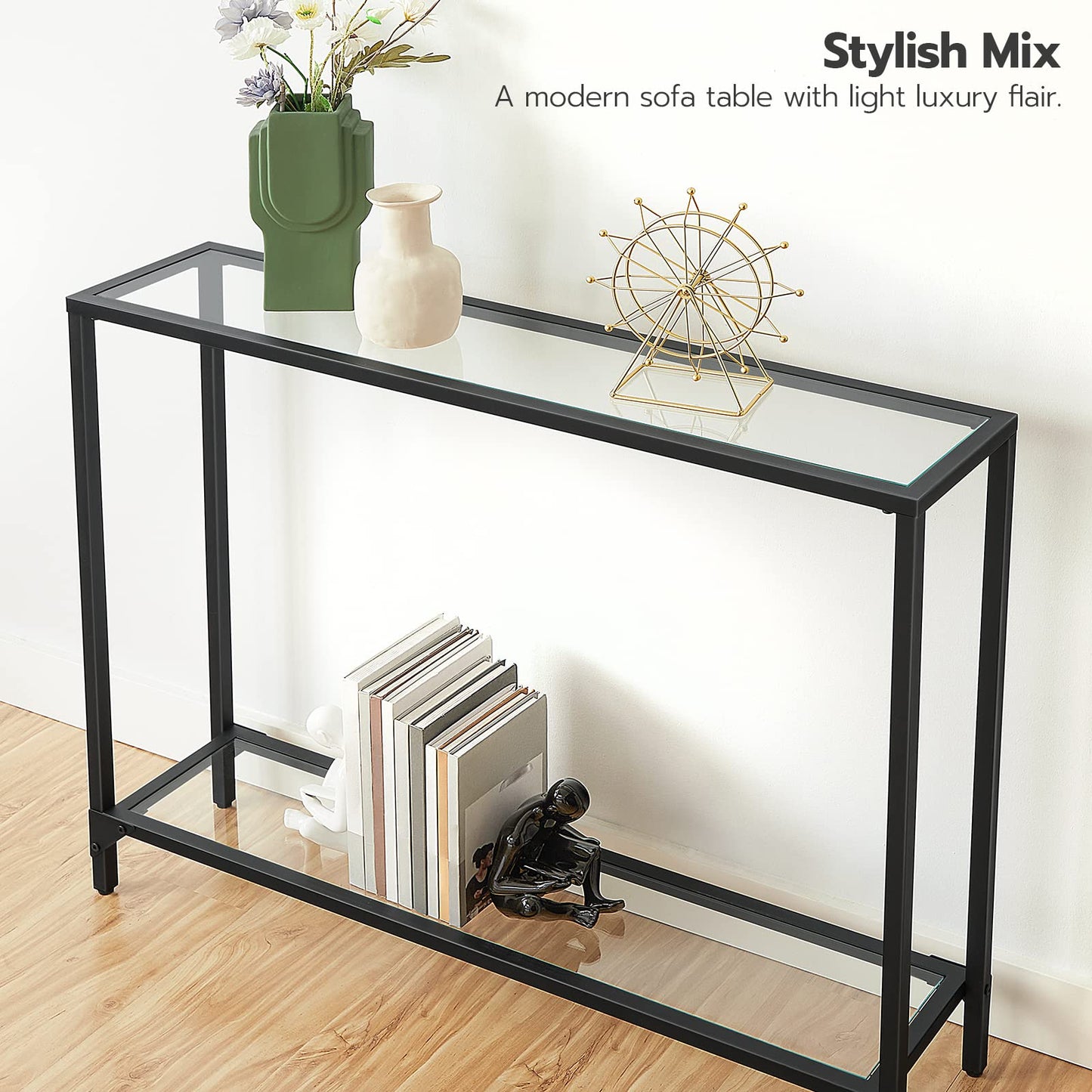 HOOBRO 39.4 inch Metal Frame Entryway Console Table