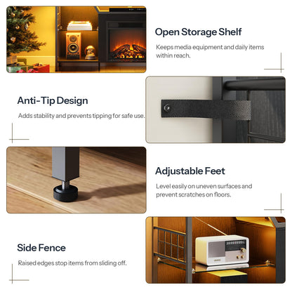 HOOBRO Fireplace TV Stand with LED Lights for TVs up to 65 Inch