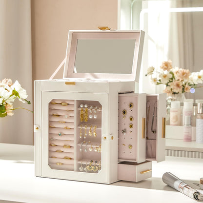 HOOBRO Jewelry Organizer Box with Mirror