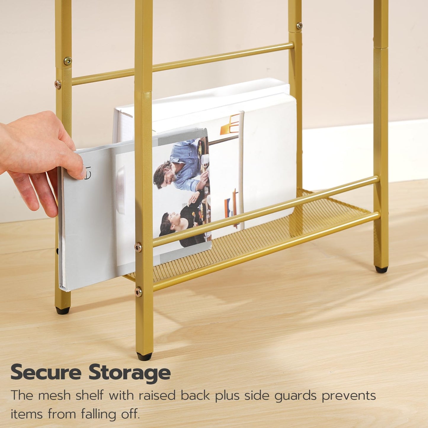 HOOBRO Mini Narrow Side Table with Charging Station & USB Port