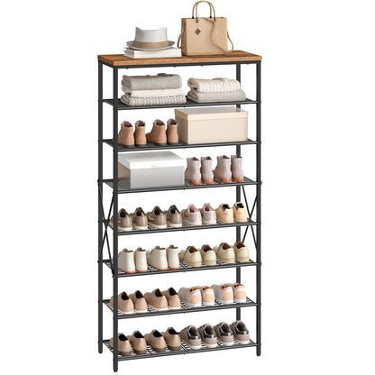 HOOBRO 8-Tier Metal Shoe Rack for Front Door Entrance