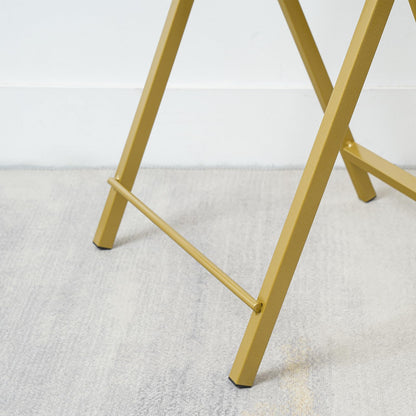 HOOBRO Gold Marble Pattern Folding TV Tray Table / 2PICS