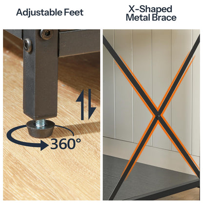 HOOBRO 40-50 Gallon Fish Tank Stand with Power Outlet & LED Light