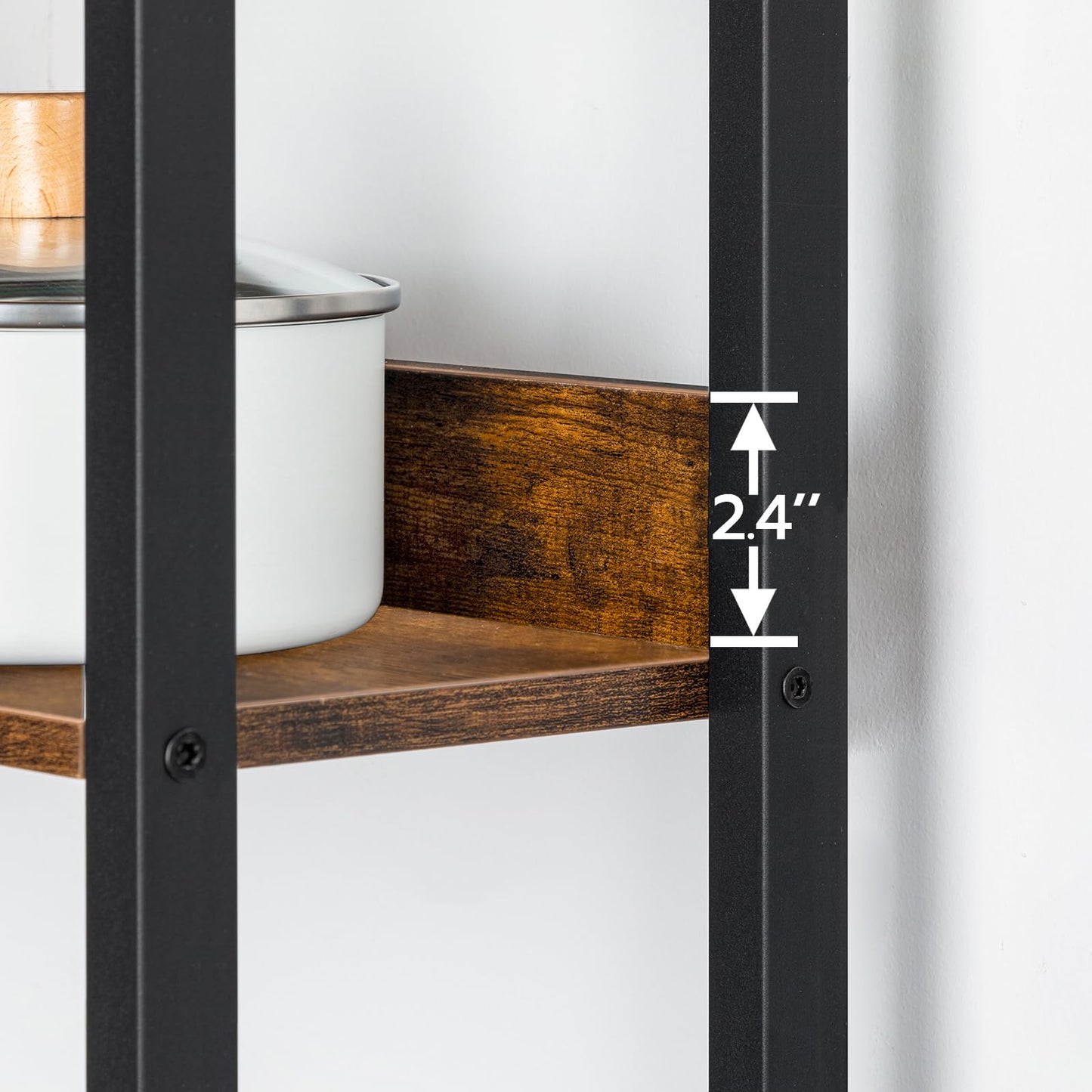 HOOBRO Retro Brown 68.1-inch 7-Tier Baking Rack with Power Outlet & 4 S-Hooks