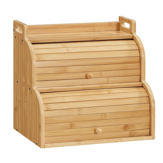 HOOBRO Bamboo Bread Box for Kitchen Countertop