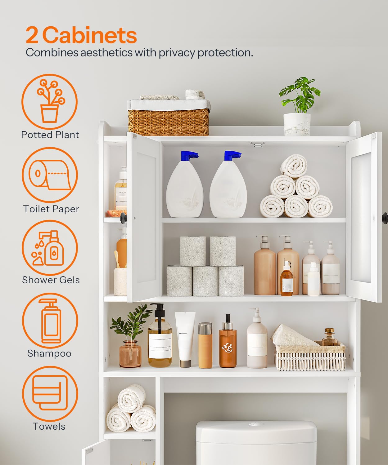 HOOBRO Farmhouse Over The Toilet Storage Cabinet