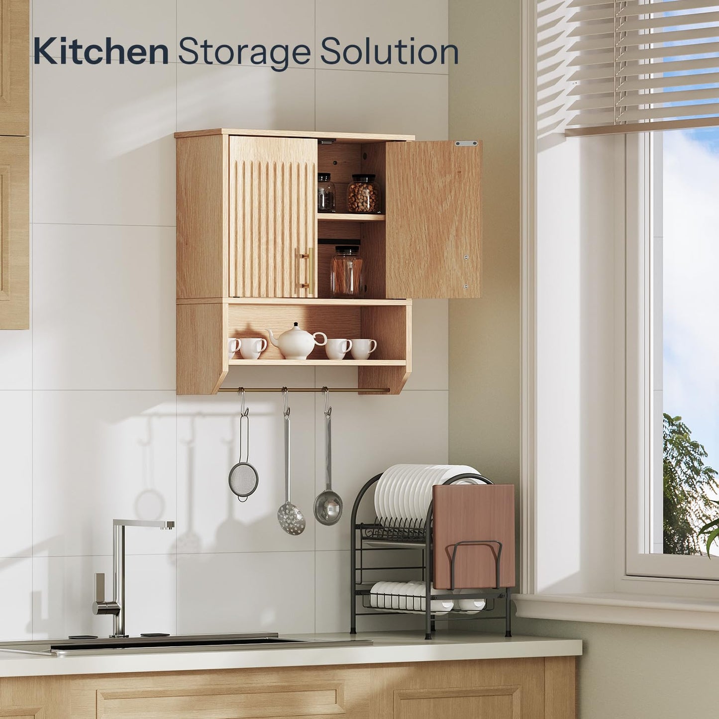 HOOBRO Farmhouse Fluted Bathroom Wall Cabinet & Medicine Cabinet