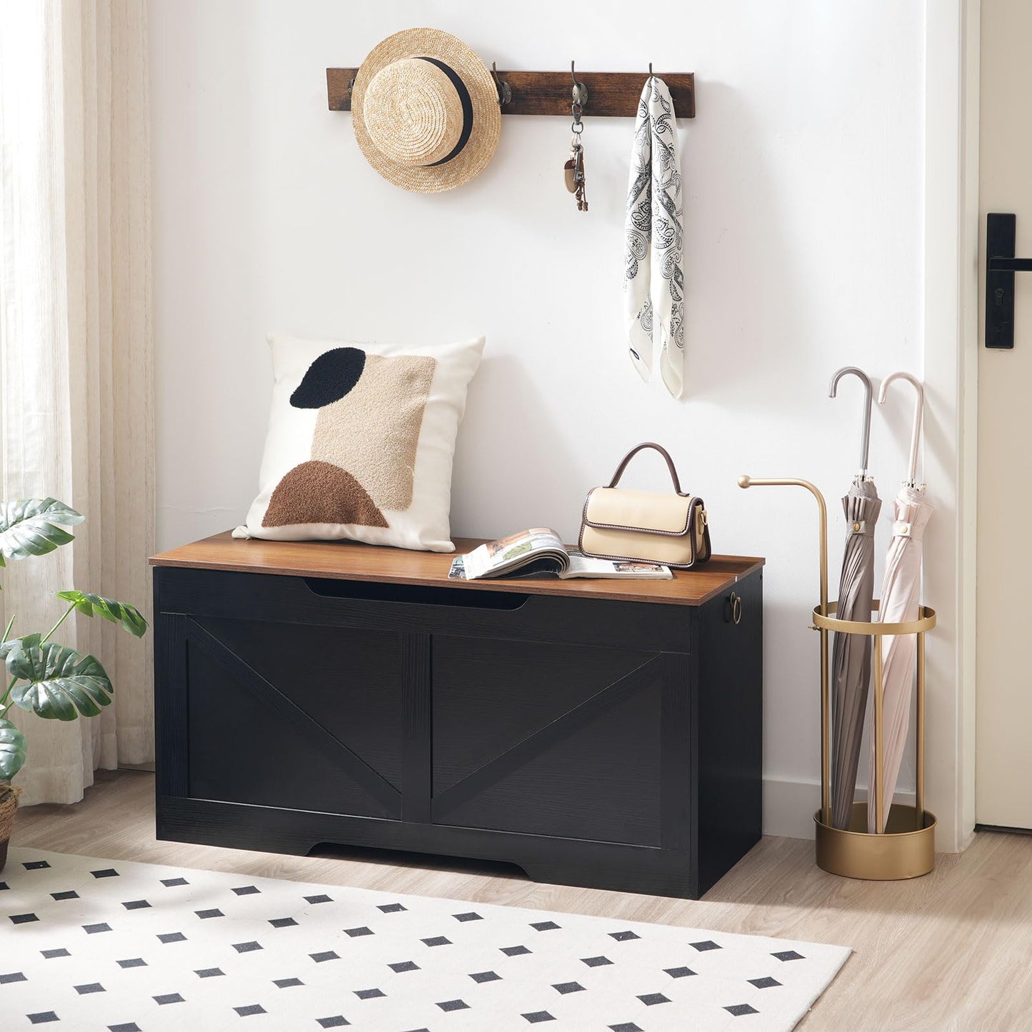 HOOBRO 39.4-inch Vintage Wooden Storage Box