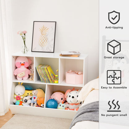 HOOBRO 35.4-inch Long Children's Bookshelf &Toy Storage Cabinet