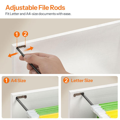 HOOBRO Wooden 3 Drawer Farmhouse File Cabinet for A4/Letter-Size