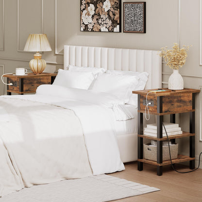 HOOBRO End Table with Charging Station