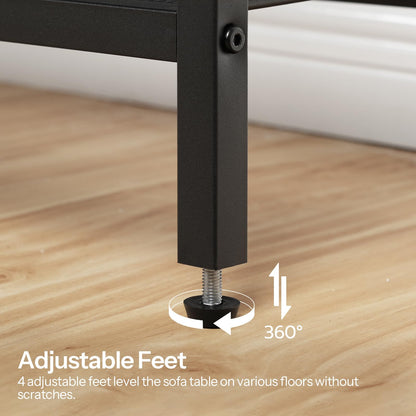 HOOBRO 29.5-inch Narrow Console Table with 2 Fabric Drawers & 3-Shelf Storage