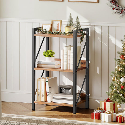 HOOBRO 3-Tier Industrial Style Bookshelf