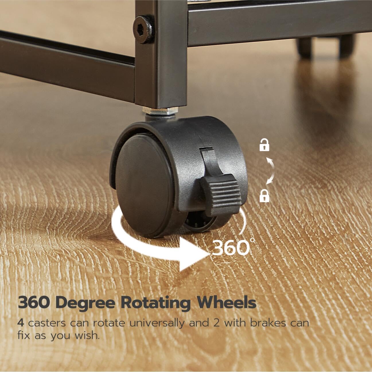 HOOBRO Double Drawer Mobile Filing Cabinet with Wheels and Printer Stand