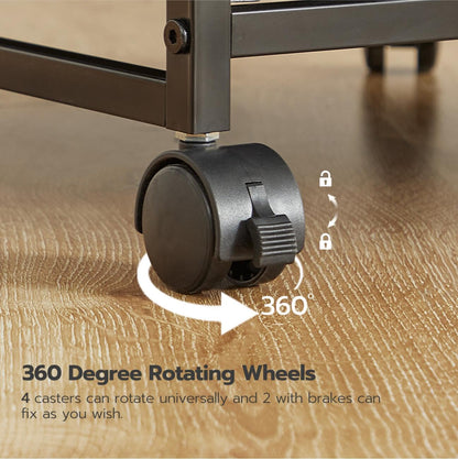 HOOBRO Double Drawer Mobile Filing Cabinet with Wheels and Printer Stand