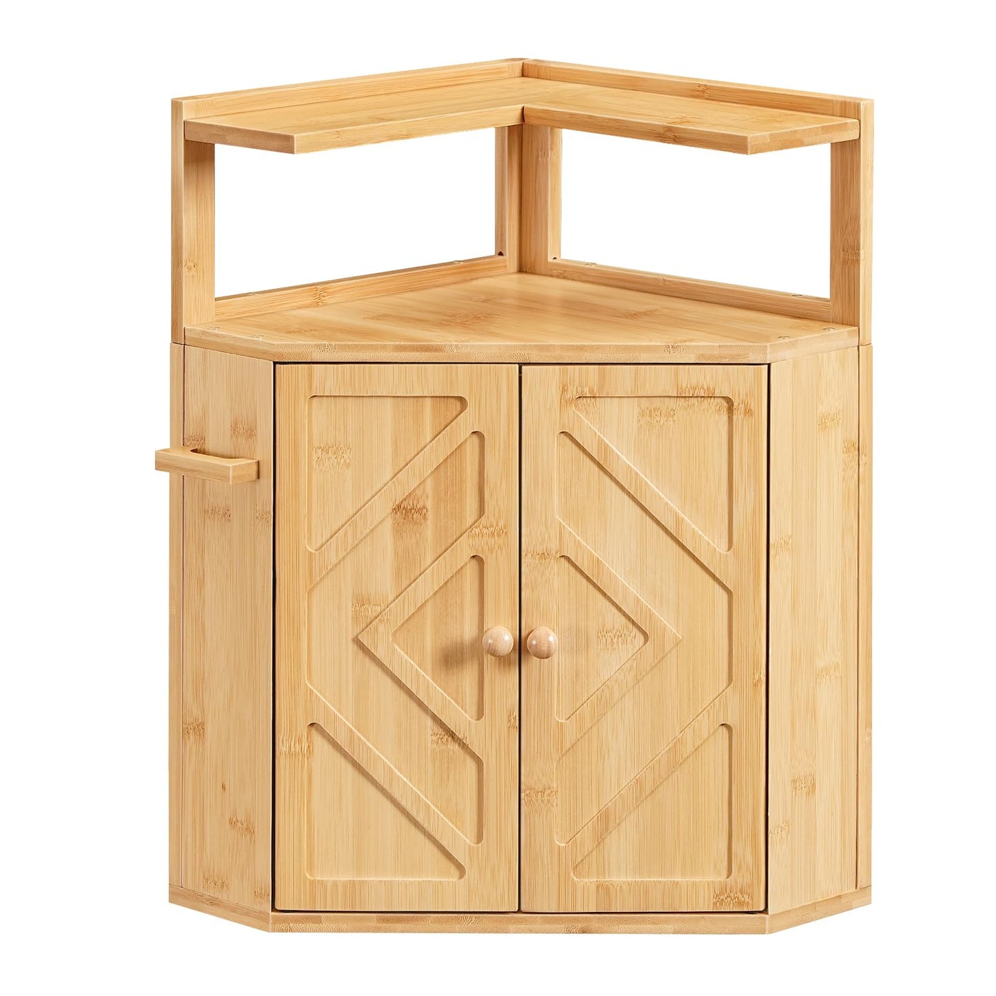 HOOBRO Bamboo Corner Bread Box for Kitchen