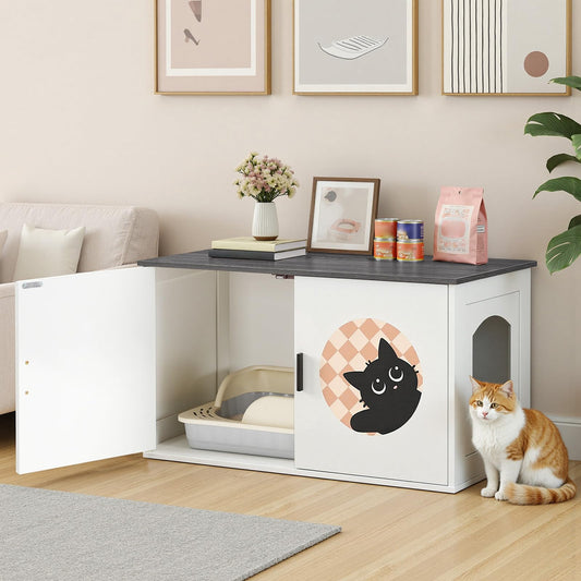 HOOBRO Hidden Cat Litter Box Enclosure Furniture