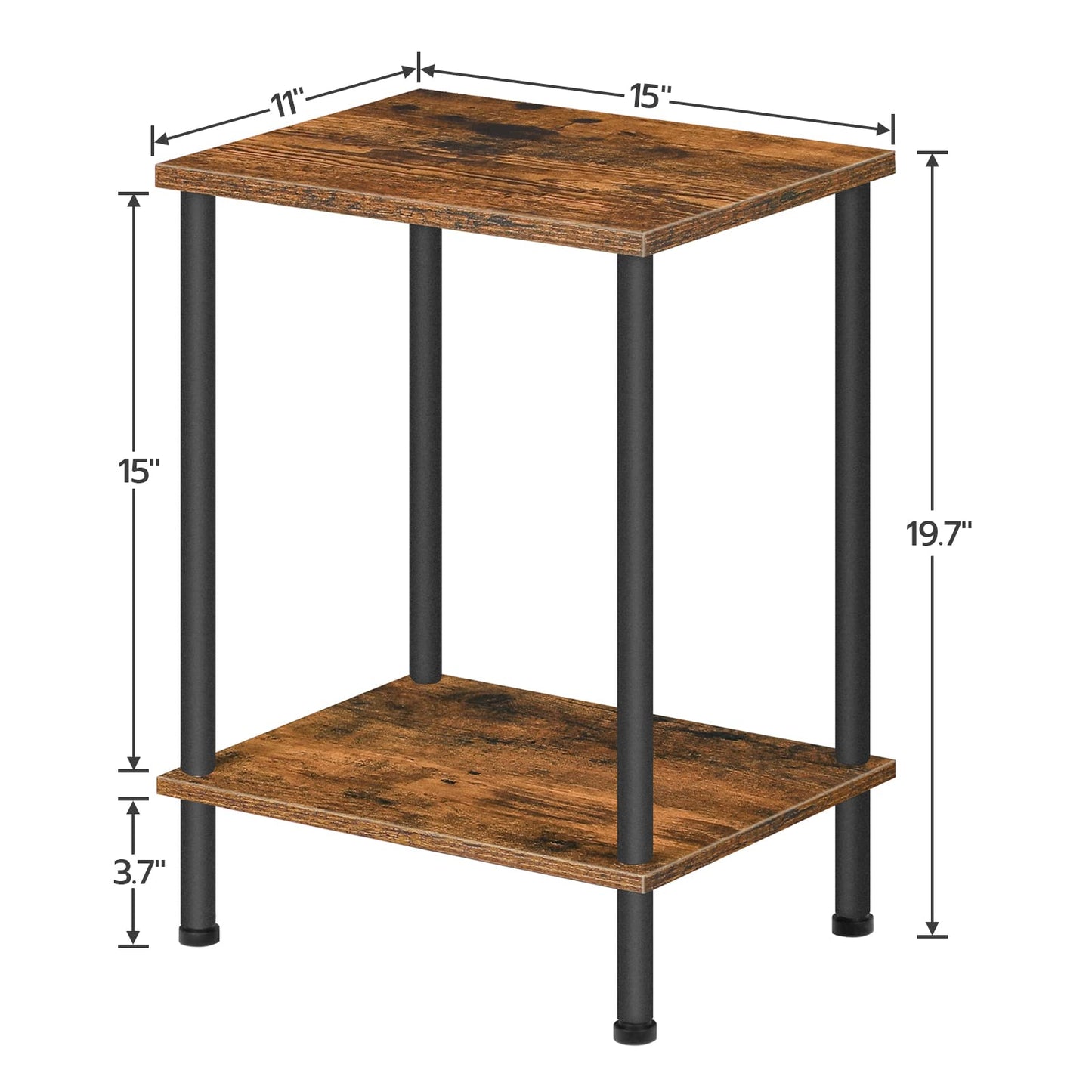 HOOBRO Small End Tables with Storage Shelves / 2PICS