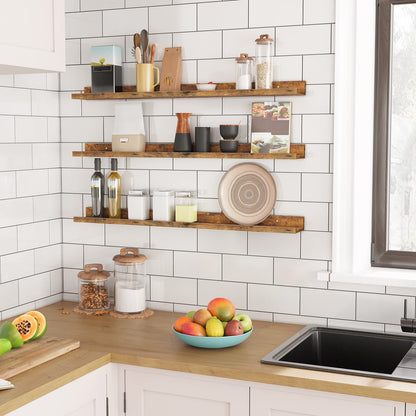 HOOBRO 35.4-inch Hanging Shelf Set /3PICS with Raised Edges & Concealed Brackets