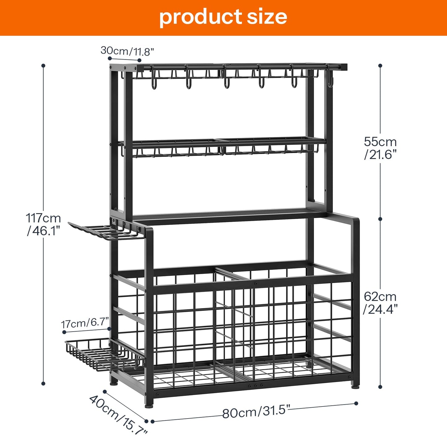 HOOBRO Sports Equipment Organizer & Ball Storage Rack with Hooks & Basket