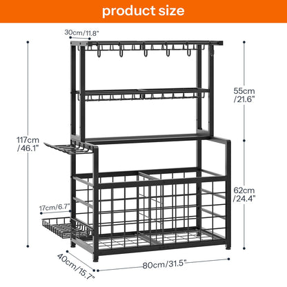 HOOBRO Sports Equipment Organizer & Ball Storage Rack with Hooks & Basket