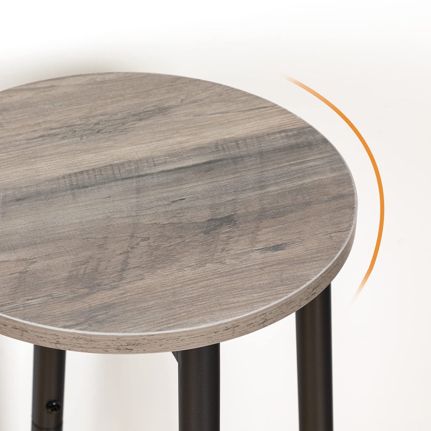 HOOBRO Greige Round Bar Stools with Footrests / 2PICS