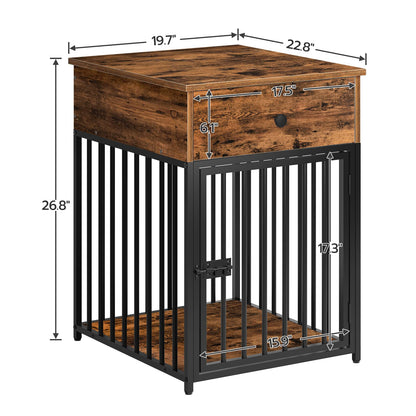 HOOBRO Wooden Dog Crate & Dog Kennel with Drawer