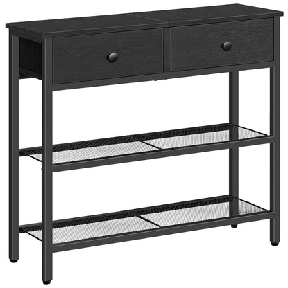 HOOBRO 29.5-inch 3-Tier Narrow Console Table with Drawers