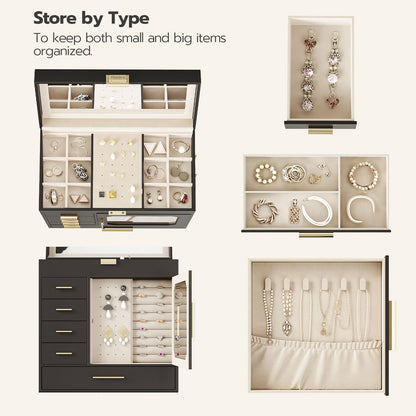 HOOBRO Jewelry Storage Box with Mirror