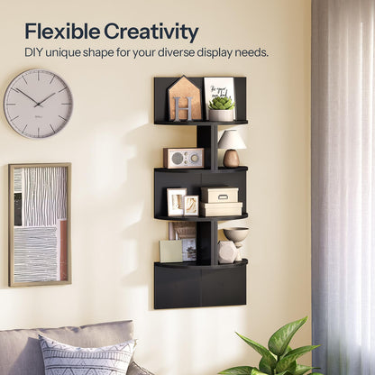 HOOBRO Black Four-Tier Wall-Mounted Corner Shelf /2PICS