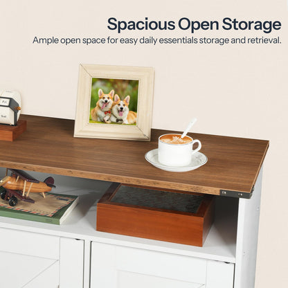 HOOBRO Entryway Wooden Shoe Storage Cabinet with 3 Doors for Entryway