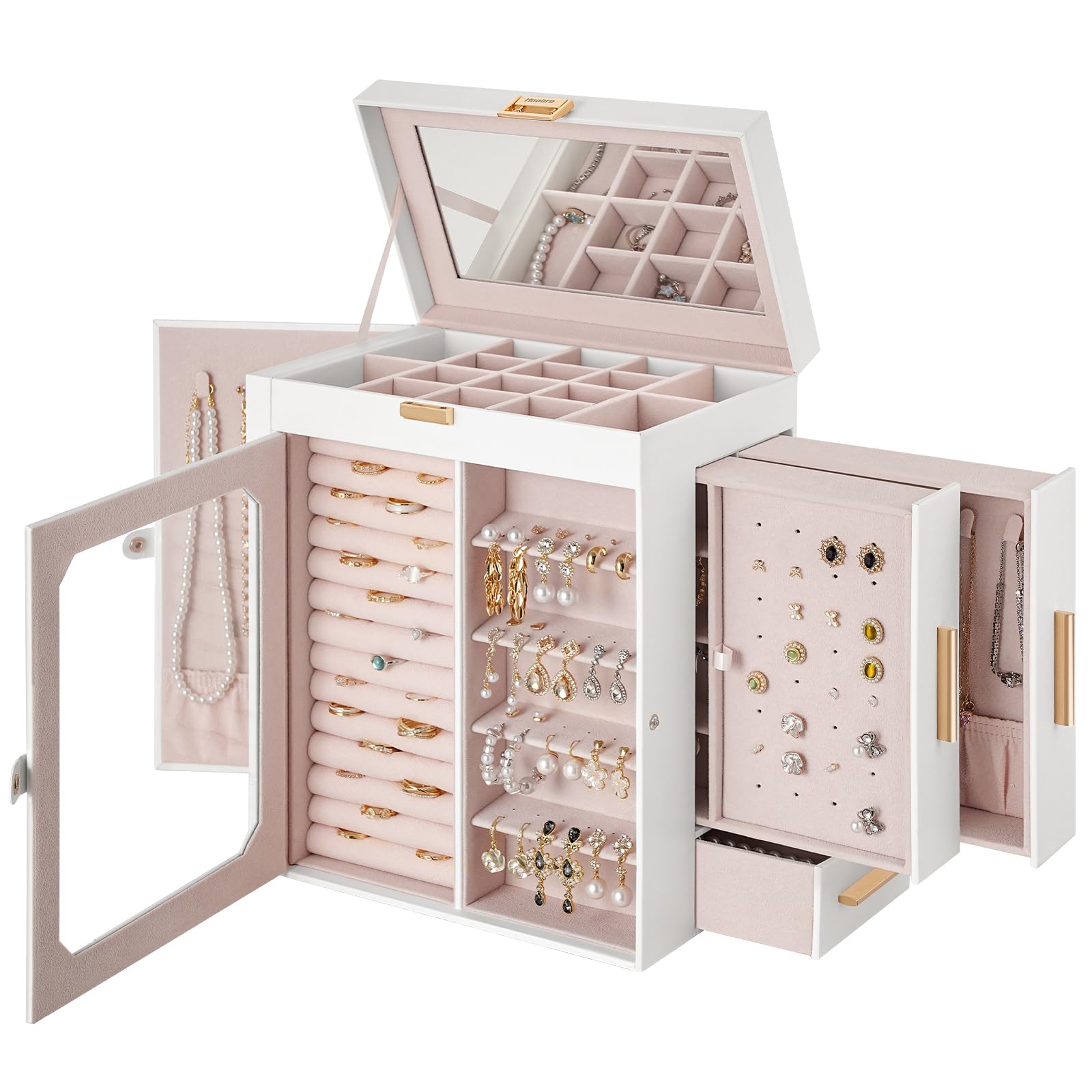 HOOBRO Jewelry Organizer Box with Mirror