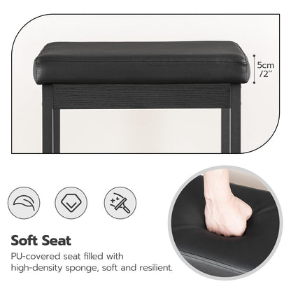 HOOBRO 24.8-inch Black High Thick Padded Bar Stool / 2PICS