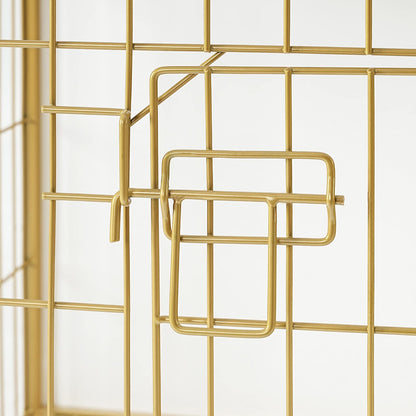 HOOBRO White 38.6-inch Wooden Double Door Large Indoor Dog Cage with Pull-out Tray