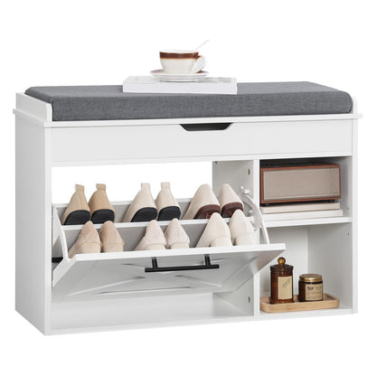 HOOBRO 31.5-inch L Shoe Storage Bench with Flip Drawer