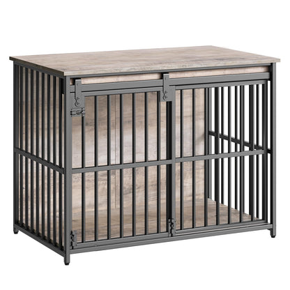 HOOBRO Dog Crate & Dog Kennel with Sliding Barn Door